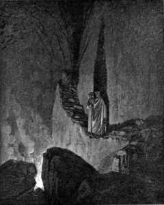 Dante and Virgil descend into the underworld, Gustave Dore.